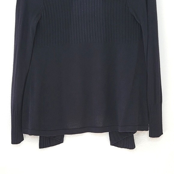 H&M Black Long Sleeve Open Front Cardigan Sweater Asymmetrical Hem size S - Picture 10 of 15